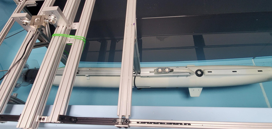 Bedrock Ocean flow tank test setup